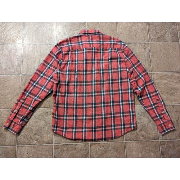 New Lucky Brand men sz L Flannel Shirt red plaid print ls Mr1 - Picture 3 of 3